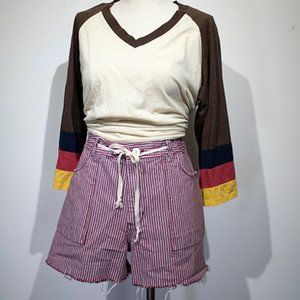 Vintage Lee's Striped Denim Drawstring Shorts
